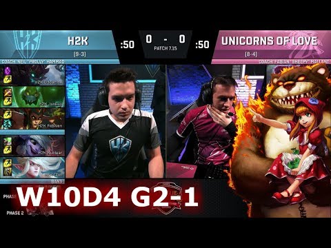 H2K vs Unicorns of Love | Game 1 S7 EU LCS Summer 2017 Week 10 Day 4 | H2K vs UOL G1 W10D4