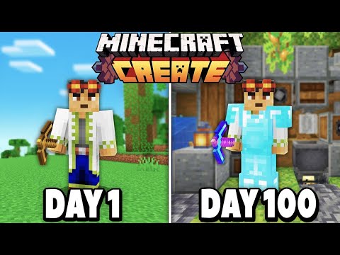 I Survived 100 Days with the Create Mod in Hardcore Minecraft!