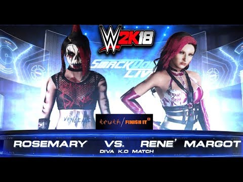 WWE 2K18 PC CAW Fantasy Match Diva K.O Match Rosemary Vs Rene' Margot