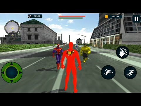 Red Spider Hero Vs Monster Villain Vs Spider Villain Vs Captain America Va City Gangster - GamePlay