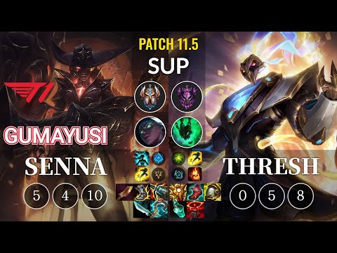 T1 Gumayusi Senna vs Thresh Sup - KR Patch 11.5