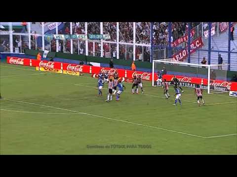 Ocasión de Gol de Gelabert . Vélez 0 Estudiantes 0. Fecha 6. Torneo Final 2013. Fútbol Para Todos