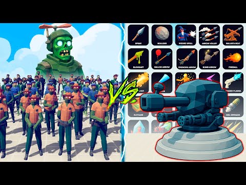 Zombie Army vs 25 Types of Turret Ammo 🔥 Totally Accurate Battle Simulator TABS