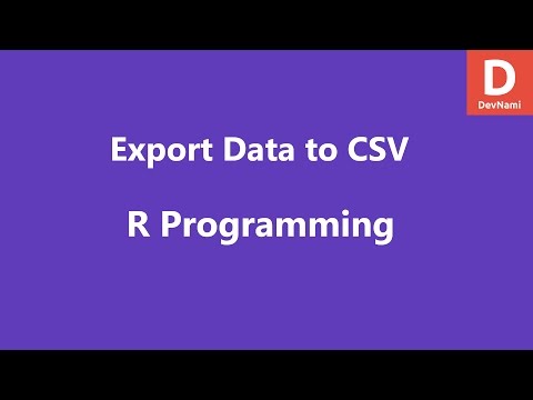 Export Data to CSV in R
