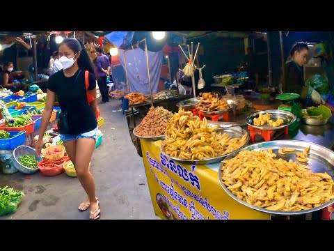 Cambodia Delicious Food: Grilled Duck, Chicken, & fresh food at Kandal Market after Khmer New Year