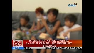UB: Isinusulong na pagpapababa sa age of criminal responsibility, binatikos
