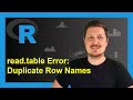 R Error In Read Table Duplicate Row Names Are Not Allowed 3 Examples Read Csv Function