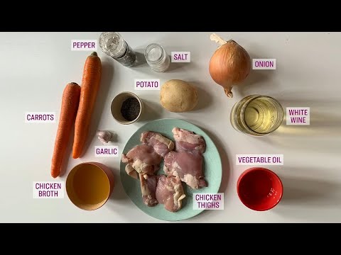 A hearty one-pan chicken dinner with potato and carrot