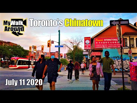 Toronto evening Chinatown walk on Saturday July 11 2020 (with some streetcar ride footage)