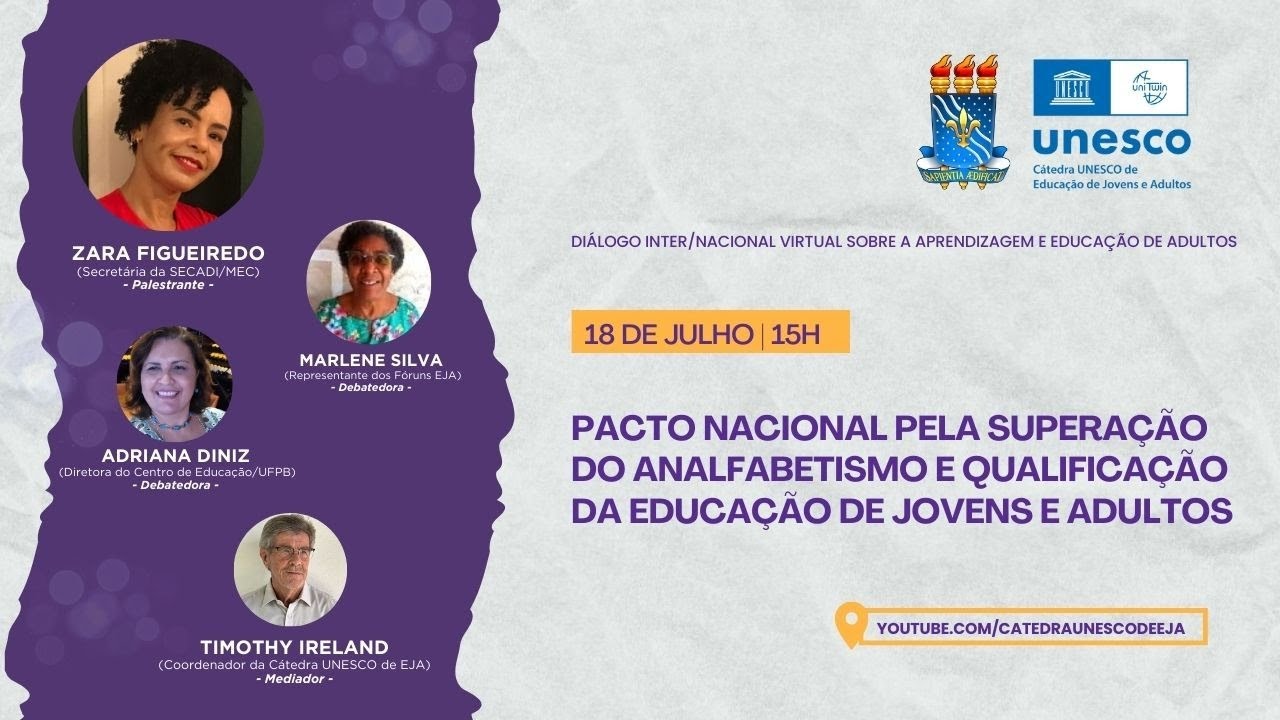 O pacto nacional de superação do analfabetismo e qualificação da EJA.