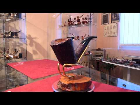 Pipa in radica half bent rusticata dark - www.paronellipipe.it