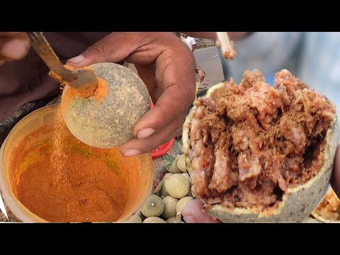 Tasty Masala Bel Wood apple Special, Winter Recipe Chitoi Pitha Making Small Boy ! Bd Food