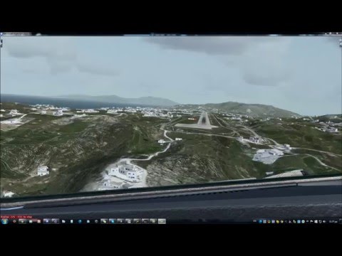 approach and landing to mykonos