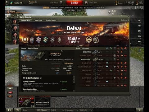 T-43 ACE TANKER Tier 7 Medium 6 kills with Top Gun High Calibre 3400 damage