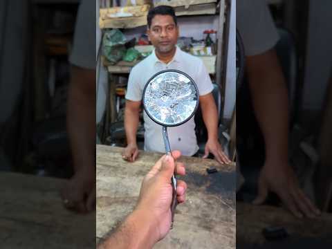 Amazing Skill! 😱 Broken Royal Enfield Looking Glass Fixed For Just $1 USD! 🔧🏍️