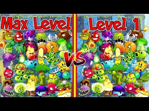 Every Plant Level 1 vs Max Level Plants vs Zombies 2 Robo Cone Zombie