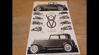 1932 Ford Brochure France Early V8 Vintage Classic Flathead Hot Rat Rod