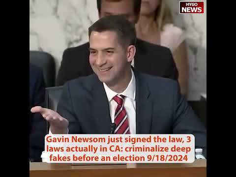 Gavin Newsom laws in CA: criminalize deep fakes; AI-generated memes; Hunter Laptop