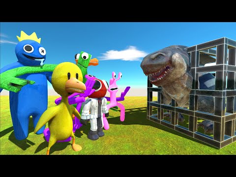 Rainbow Friends Finding and Rescue Megalodon Rex - Animal Revolt Battle Simulator