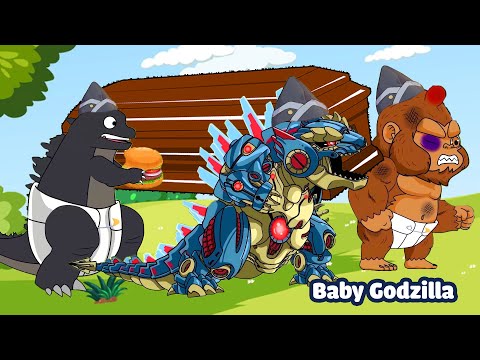 Baby Godzilla vs Baby Kong Life Godzilla vs Kong vs Mechagodzilla || Coffin Dance Song Meme Cover