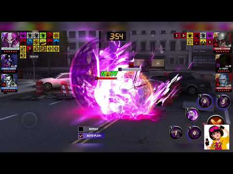 Lv70 Nimrod solos T3 Jean, T3 Wolverine and T3 Apocalypse on Auto-Play in Timeline Battle