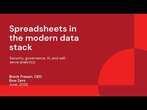 Watch: Sponsored by: RowZero | AI Spreadsheets and the Modern Data Stack