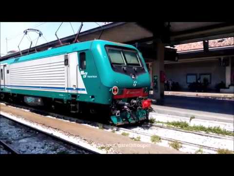 Italian Trains in Venice at Railway Station Santa Lucia
