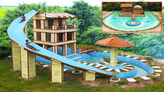 Amazing Top 2 Videos! How To Build Bamboo Resort , Bamboo Fish Pond , Swimming Pool & Water Slide