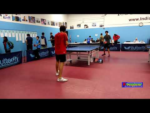 U2050 Round Robin: Arjun (1957) vs Jabari (1854, red) at ICC Butterfly Open on 2018-12-8