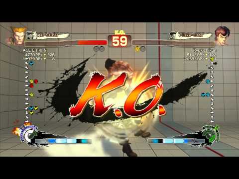 SSF4 AE 2012: ACE E I RI N (Guile) vs Ryukichikun (Fei Long) - Xbox Live Ranked Match