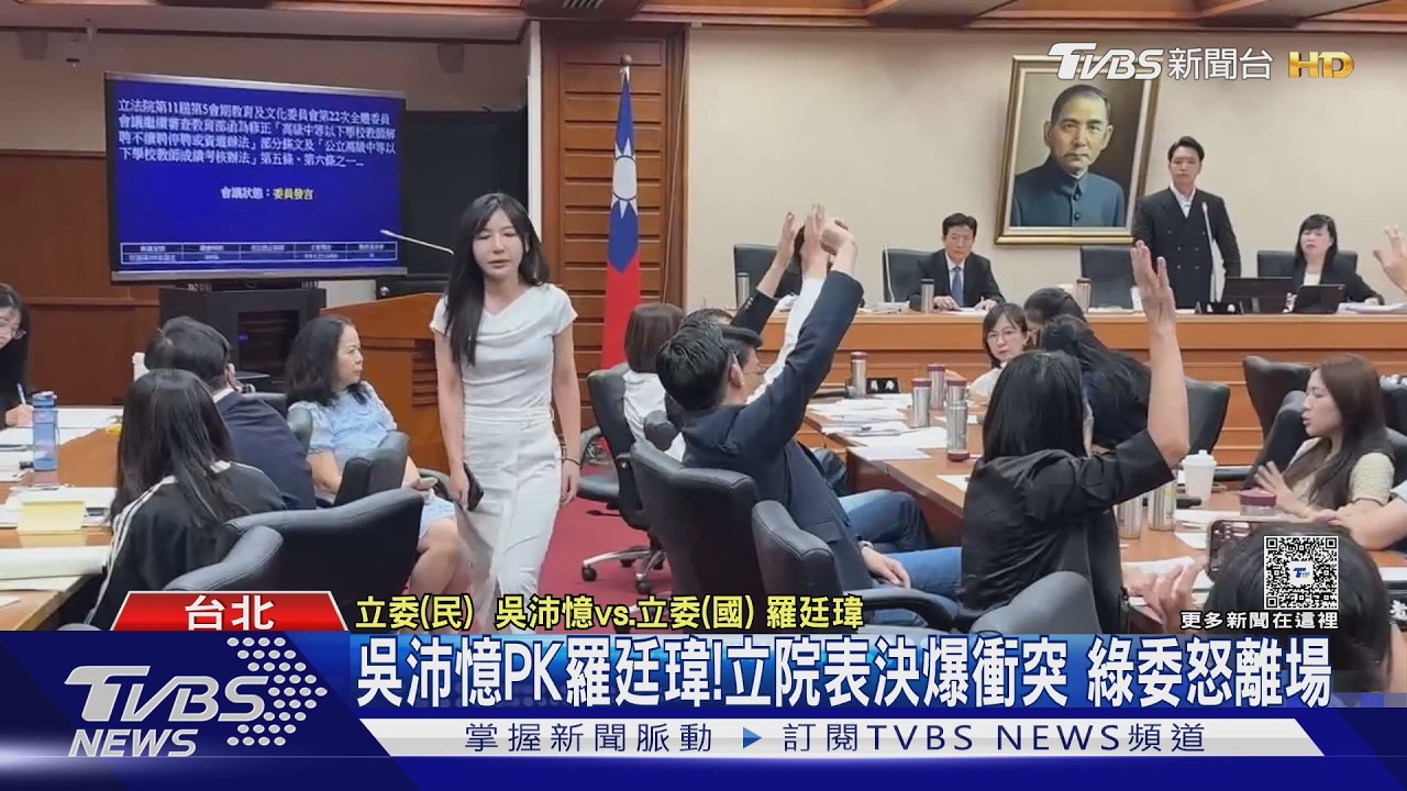 影音/吳沛憶PK羅廷瑋! 立院教文表決爆衝突 綠委怒離場