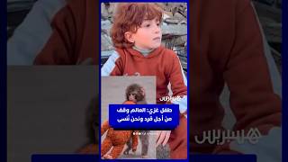 طفل غزي: العالم وقف من أجل قرد ونحن نُنسى thumbnail