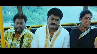 Jaggesh and Ravichandran Super Plan To Earn Money From Bus Passengers | Kannada Best Comedy Scene