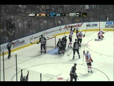 Danny Briere scores vs the Blues - 10-9-10