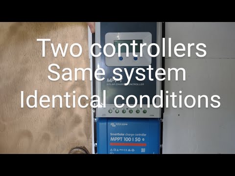 Victron energy 100/50 and Epever 40a solar charge controllers side by side  exact same conditions