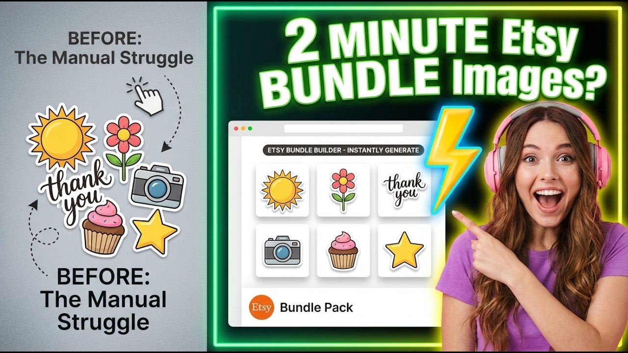 Create Etsy Mega Bundle Images in 2 Minutes! (Free Tool Reveal) 🚀