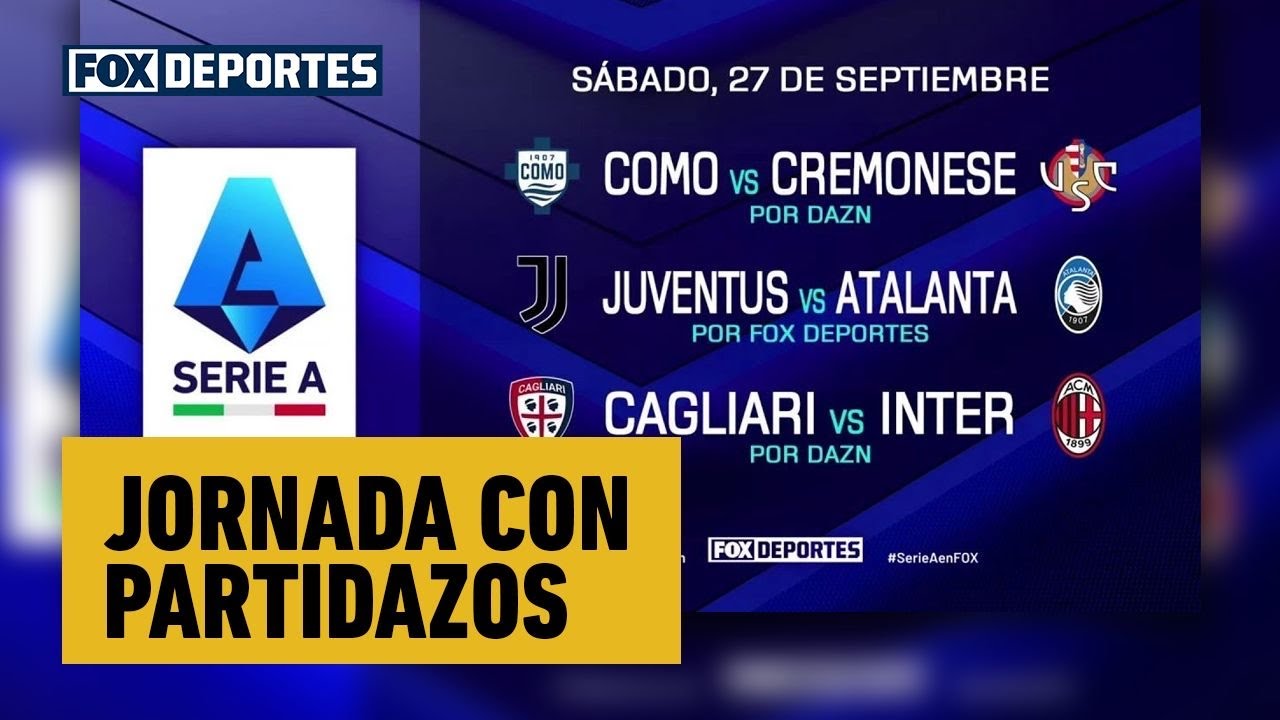 ¡Nos espera una gran jornada de #SerieA! 🔥 No te pierdas estos partidazos en FOX Deportes y @DAZN.