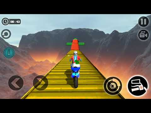 Impossible Moto Bike Tracks 3D - Blue Motobike Driving Stunts Levels 1 and 2 - Android Gameplay