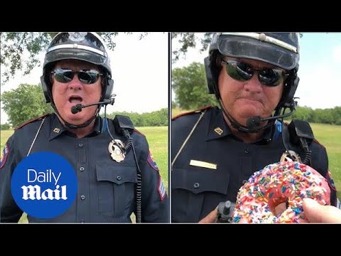 Man hands over doughnut to officer instead of driving licence