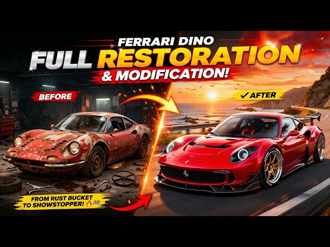 Thumbnail for Ferrari dino full restoration and modification #car #ferrari #viral by Dino (automobile)