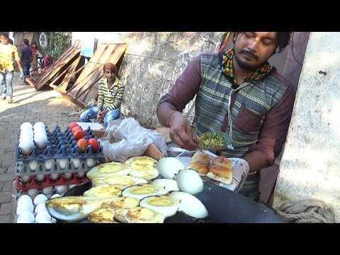 Egg Bhurji Vada Pav @ 25 rs & Egg Bajji Vada Pav @ 15 rs | Mumbai Street Food