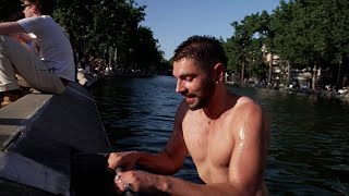 Frankreich-Hitze: Menschen baden illegal im Zentrum von Paris