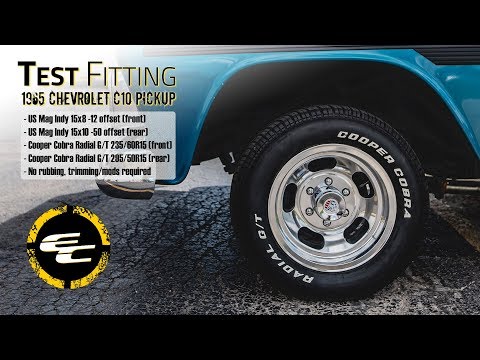 Test Fitting - 1965 Chevrolet C10 w/ Staggered 15" US Mag Indys & Cooper Cobra Radial G/Ts