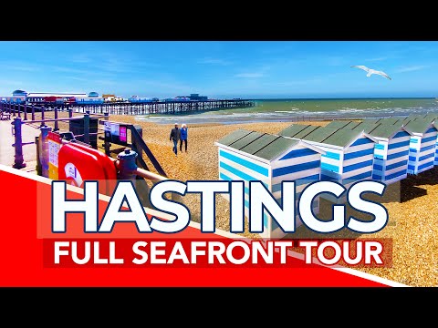HASTINGS UK | Full seafront tour of Hastings England | 4K Walk
