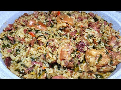 Guyaneseπ¬πΎ callaloo cook-up rice| one pot dish | full recipe