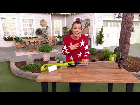 Sun Joe 24V 10" 2.0-AH Cordless Stringless Lawn Trimmer on QVC