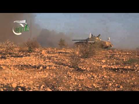 استهداف مقرات النظام في بلدة بري شرقي والمفكر في ريف حماة الشرقي بالدبابات من قبل لواء التوحيد ضمن معركة قادمون