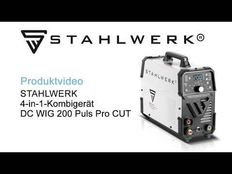 STAHLWERK 4-in-1 Kombi-Schweißgerät DC WIG 200 Puls Pro CUT, digitaler 200 A IGBT Inverter