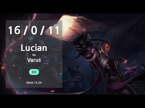 Lucian ADC vs Varus - KR GrandMaster Patch 13.24