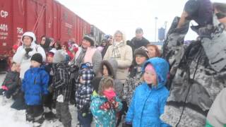 preview picture of video 'CP Holiday train rolls through Red Deer'